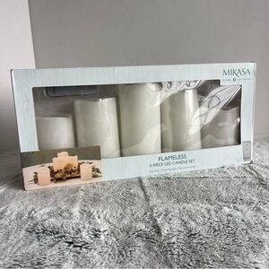 Mikasa 5-pc. Indoor & Outdoor Waterproof Flickering LED Plastic Pillar Candle